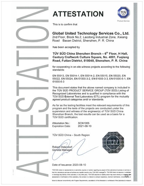 China Global United Technology Services Co.,Ltd. zertifizierungen