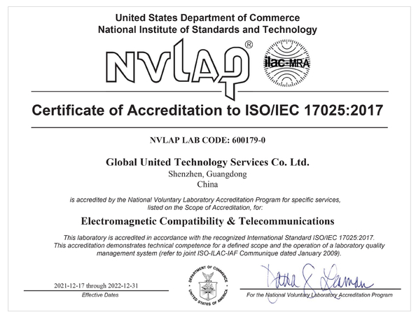 China Global United Technology Services Co.,Ltd. zertifizierungen