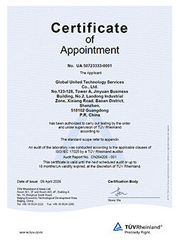 CHINA Global United Technology Services Co.,Ltd. zertifizierungen